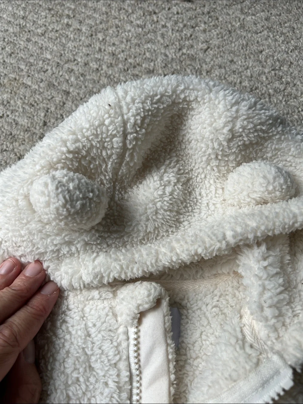 Cozy Cream Teddy Fleece Hooded Jacket